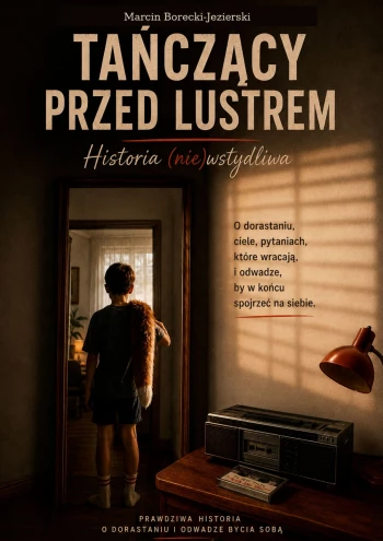 „Tańczący przed Lustrem” to autobiograficzna opowieść o pamięci, cielesności, naturyzmie i powolnym wychodzeniu z ukrycia. Autor prowadzi czytelnika przez intymną historię dojrzewania, samotności, lęku i potrzeby akceptacji, pokazując, że ciało może stać się nie tylko źródłem wstydu, lecz także początkiem odzyskiwania własnego głosu. To książka dla tych, którym bliskie są tematy autentyczności, wysokiej wrażliwości, odwagi mówienia o sobie i życia bez masek.